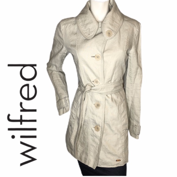 Wilfred linen trench coat sz M - Picture 2 of 8